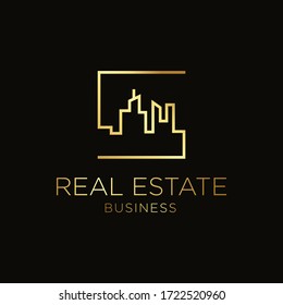 Real estate logo icon template. Vector illustration. Modern luxury design