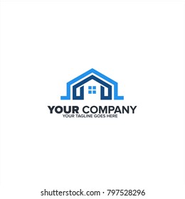 Real estate logo icon template, Modern Home, House logo icon, Letter M logo construction