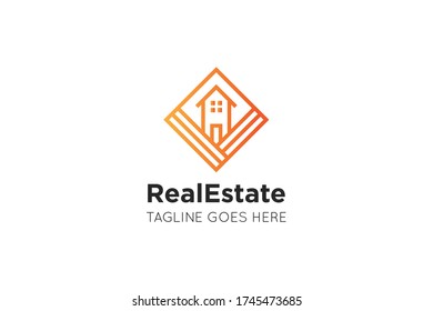 Real estate logo and icon vector illustration design template