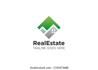Real estate logo and icon vector illustration design template