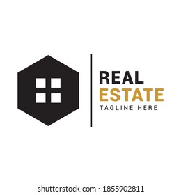Plantilla vectorial de icono del logotipo inmobiliario.