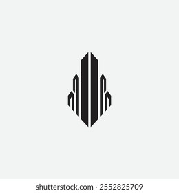 real estate logo icon vector, high rise building logo icon symbol, monogram. 