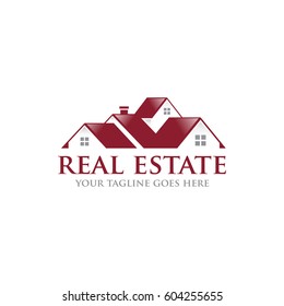 real estate logo icon vector template with roof tops