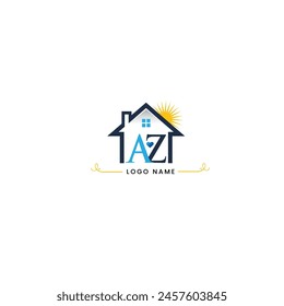  Imagen de logotipo de bienes raíces sobre fondo blanco. Diseño de logotipo de Vector plano