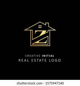 Real Estate Logo with initial letter z, design vector symbol building company template