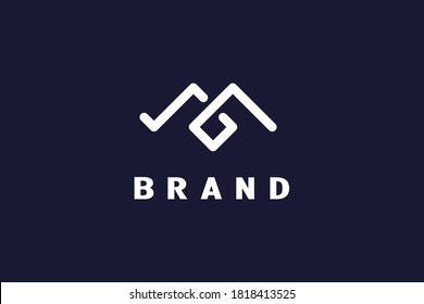 Logotipo inmobiliario con la letra inicial concepto de diseño SG, diseño simple y minimalista de logotipo.