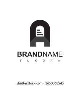 Logotipo Inmobiliario Con Símbolo Inicial Y Escalera