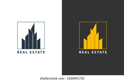 Real estate logo isolated. City vector image
