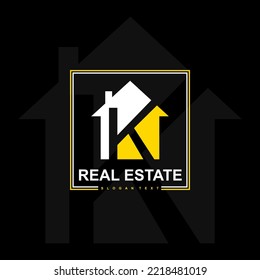 Real Estate logo latter K. Real estate logo with House and the letter K. Minimal and creative design. vector eps10