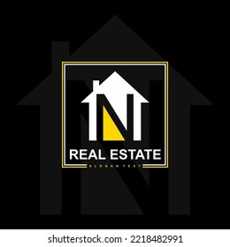 Real Estate logo latter N. Real estate logo with House and the letter N. Minimal and creative design. vector eps10