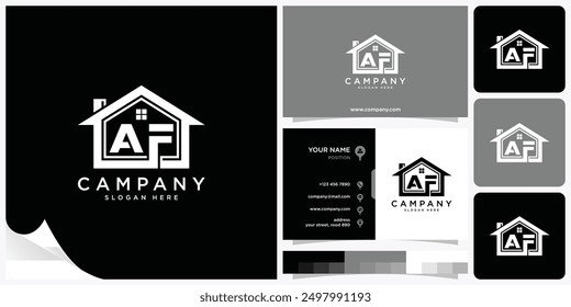 Real Estate Logo Letter AF, Real Estate Logo Letter FA, Logo Design Concept Vector Illustration Template for Property Business