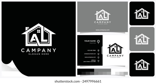 Real Estate Logo Letter AL, Real Estate Logo Letter LA, Logo Design Concept Vector Illustration Template for Property Business