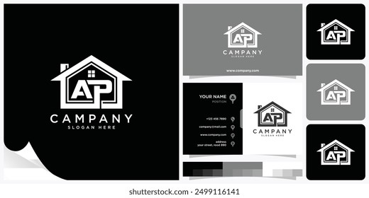 Real Estate Logo Letter AP, Real Estate Logo Letter PA, Logo Design Concept Vector Illustration Template for Property Business