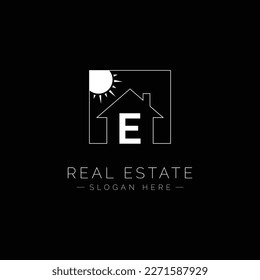 Real Estate Logo for Letter E - Home and House icon With Letter E for Property Business