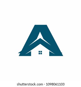 Real estate logo. Letter A home icon. vector