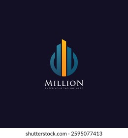 Real Estate Logo. Letter M, D, B logo abstract with building illustration