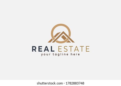 Real Estate logo letter O design template, vector illustration	