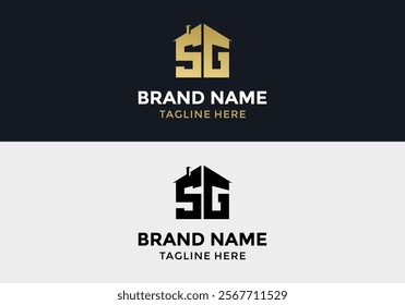 real estate logo letter SG combination home