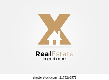 Real Estate Logo. letter X and home combination. suitable for Architecture Building apps logo design