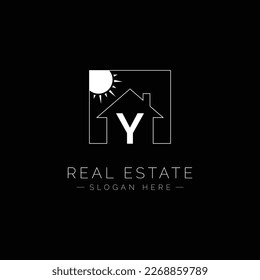 Real Estate Logo for Letter Y - Home and House icon With Letter Y for Property Business