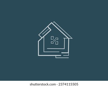 Real Estate Logo, line art design vector. Home logo, Modern icon.