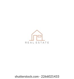 real estate logo in line concept design.