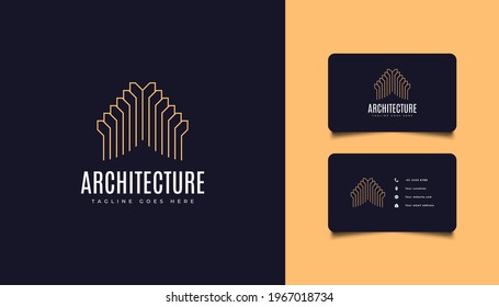 Real Estate Logo in Line Style with Simple and Minimalist Concept. Building, Property Development, Architecture and Construction Logo