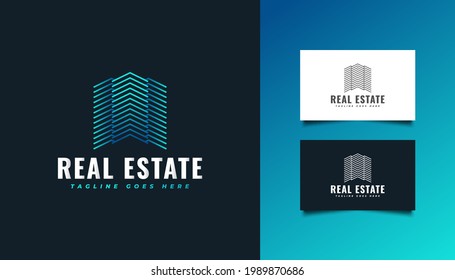 Real Estate Logo in Line Style with Simple and Minimalist Concept. Construction, Architecture, Building, or House Logo