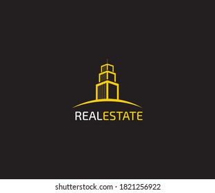 Real estate logo . linear style Free Vector