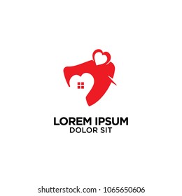 Real Estate Logo with love icon