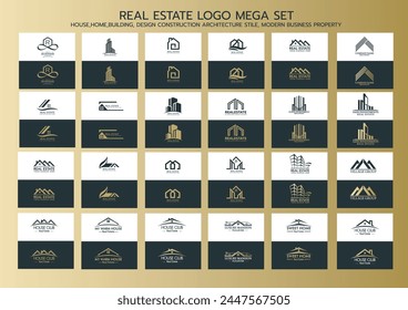 IMMOBILIENLOGO MEGA SET HAUS, HAUS, GEBÄUDE,
DESIGN BAUARCHITEKTUR STIL, MODERN 
GESCHÄFTSEIGENTUM