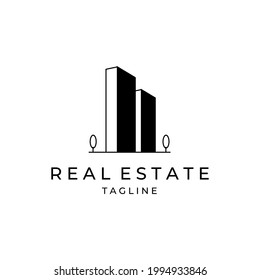real estate logo minimalist for company and business icon label illustration design