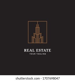 real estate logo modern design template. Abstarct building architecture	