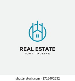 real estate logo modern design template	
