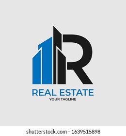 Real estate logo. Modern house icon. Flat home design. Editable text. Eps 10. Fresh content.