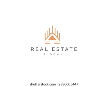 Real estate logo modern simple and creative design. House logo icon for company, business, property, construction, House cleaning. Vector template element on white background.