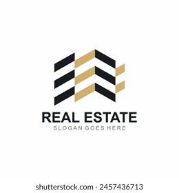 Logo de Bienes Raíces. Vector de logotipo de bienes raíces moderno