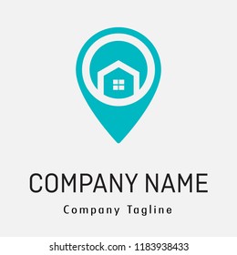 Real Estate Logo / Mortgage Logo with pin location concept and house at center (EXCLUSIVE LOGO, ONCE ITS SOLD, I WILL DELETED THIS LOGO IF BUY A EXCLUSIVE LICENSE)