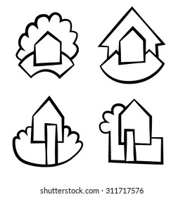 A real estate logo new design illustration black and white
