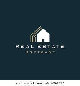 Real Estate Logo on Background. Flat Vector Logo Design Template Element for Construction, Architecture Building Logos.