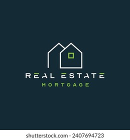 Logo inmobiliario de fondo. Elemento de plantilla de diseño de logotipo de vectores planos para construcción, logotipos de construcción de arquitectura.