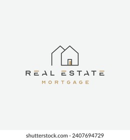 Real Estate Logo on Background. Flat Vector Logo Design Template Element for Construction, Architecture Building Logos.