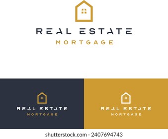 Logo inmobiliario de fondo. Elemento de plantilla de diseño de logotipo de vectores planos para construcción, logotipos de construcción de arquitectura.