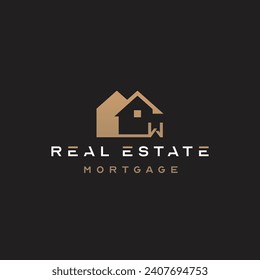 Real Estate Logo auf Hintergrund. Flaches Vectorlogo-Design-Template-Element für das Bauen, Architekturbaulogos.
