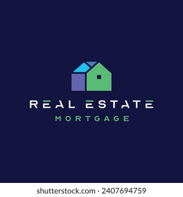 Real Estate Logo on Background. Flat Vector Logo Design Template Element for Construction, Architecture Building Logos.