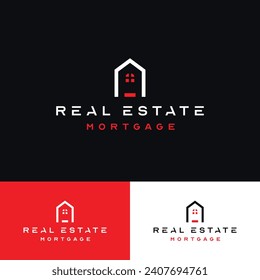 Real Estate Logo on Background. Flat Vector Logo Design Template Element for Construction, Architecture Building Logos.