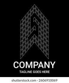 Real Estate Logo with outlined letter 's'. Outline lowercase monogram. Perfect for t-shirts, sports cars, property, architecture, construction and buildings. The logo is formed by a grid of squares.