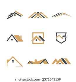 Real Estate Logo Pack. 9 Set Logo Design. Vector Illustrator