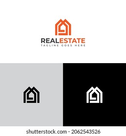 Immobilien-Logo und einfacher Brief 