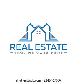 Logotipo inmobiliario con formato vectorial premium.